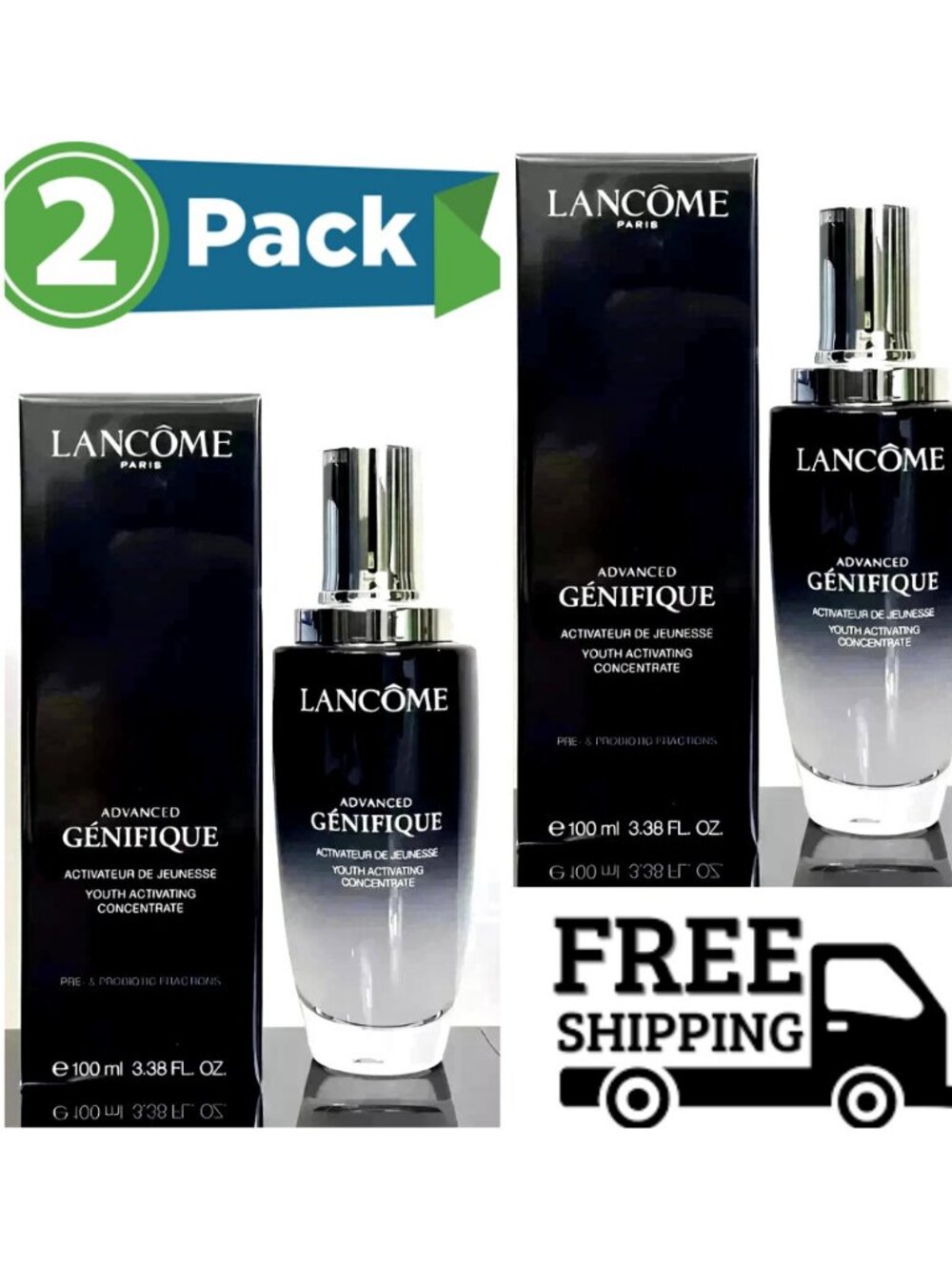 Lancome Advanced Genifique Serum 100ml Youth Activating Face Serum Pack 2